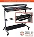 Stand Up Desk Store Rolling Adjustable Height Two Tier Standing Desk Computer Workstation (Silver Frame/Black Top, 48