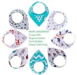 Ultistyle Baby Bandana Bibs Organic Cotton. 8 Pack Triple Layer Drool Bandana for Girls and Boys. Cute Newborn Gift Set for Baby Shower and Baby Registry. Perfect for Teething, Drooling, and Burping