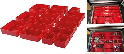 BGS 9550 Plastic Storage Trays for Workshop Trolley Organizer 17 pc Set