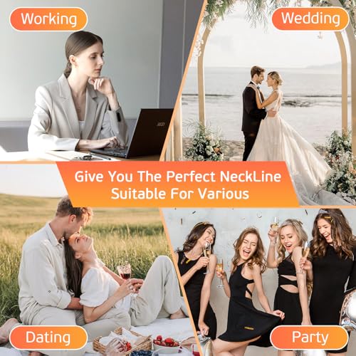 Neck Lift Tape Invisible, Neck Tape Lifting for Double Chin & Sagging Skin, Instant Face Lift Tape Behind Neck, Waterproof Elastic Neck Wrinkle Patches for Women (30PCS+4 Strips)