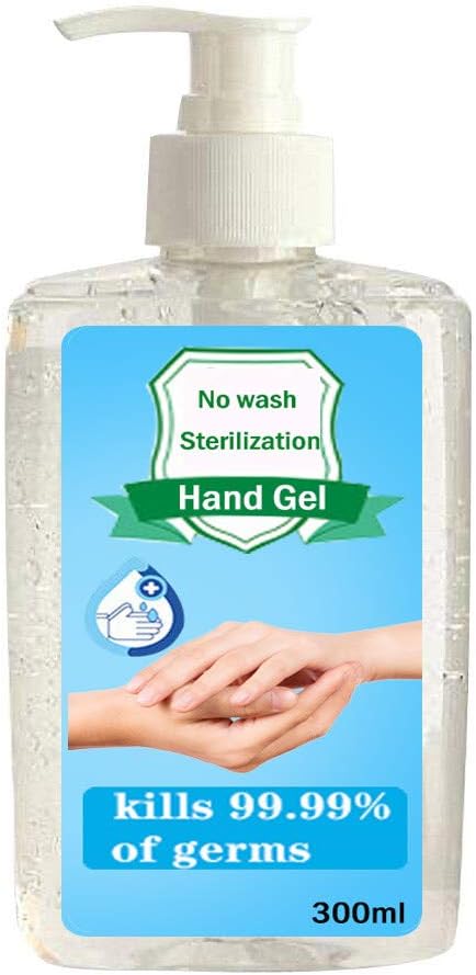 Baiggooswt Refreshing Hand Sanitizer Gel Washless Hand Soap Gel 300ML Super-Large Capacity Household Cleaning Gentle Hydrating Soothing Gel Pump Bottle