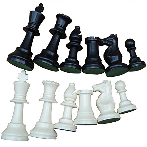 Weight Tournament Chess Game Set - Chess Board Game International Chess Pieces Complete Chessmen Set Black & White Large-77mm