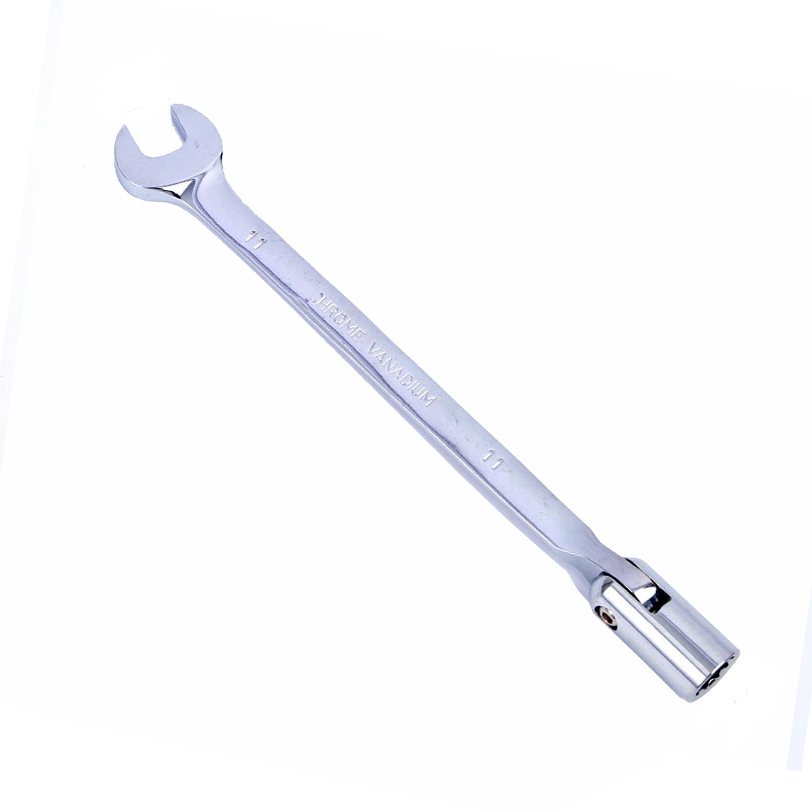 Vokenforu 11mm Socket Spanner, Ratchet Combination Wrench, Hardened Chrome Vanadium Steel Open End Spanner Metric