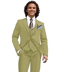 Men's Suits 3 Piece Slim Fit Double Breasted Tuxedo