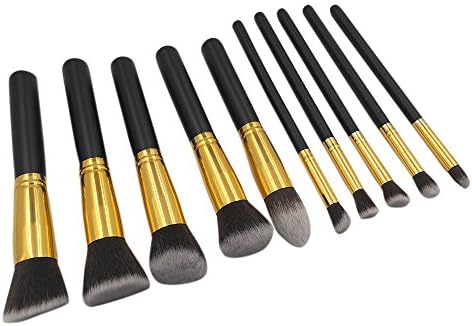 Maysky Makeup Brushes Premium Makeup Brush Set Eyeliner Blush Contour Brushes for Powder Cream Concealer Brush Kit(10PCs Black Gold)