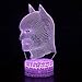 LED Superhero 3D Optical Illusion Smart 7 Colors Night Light Table Lamp with USB Power Cable (Batman)