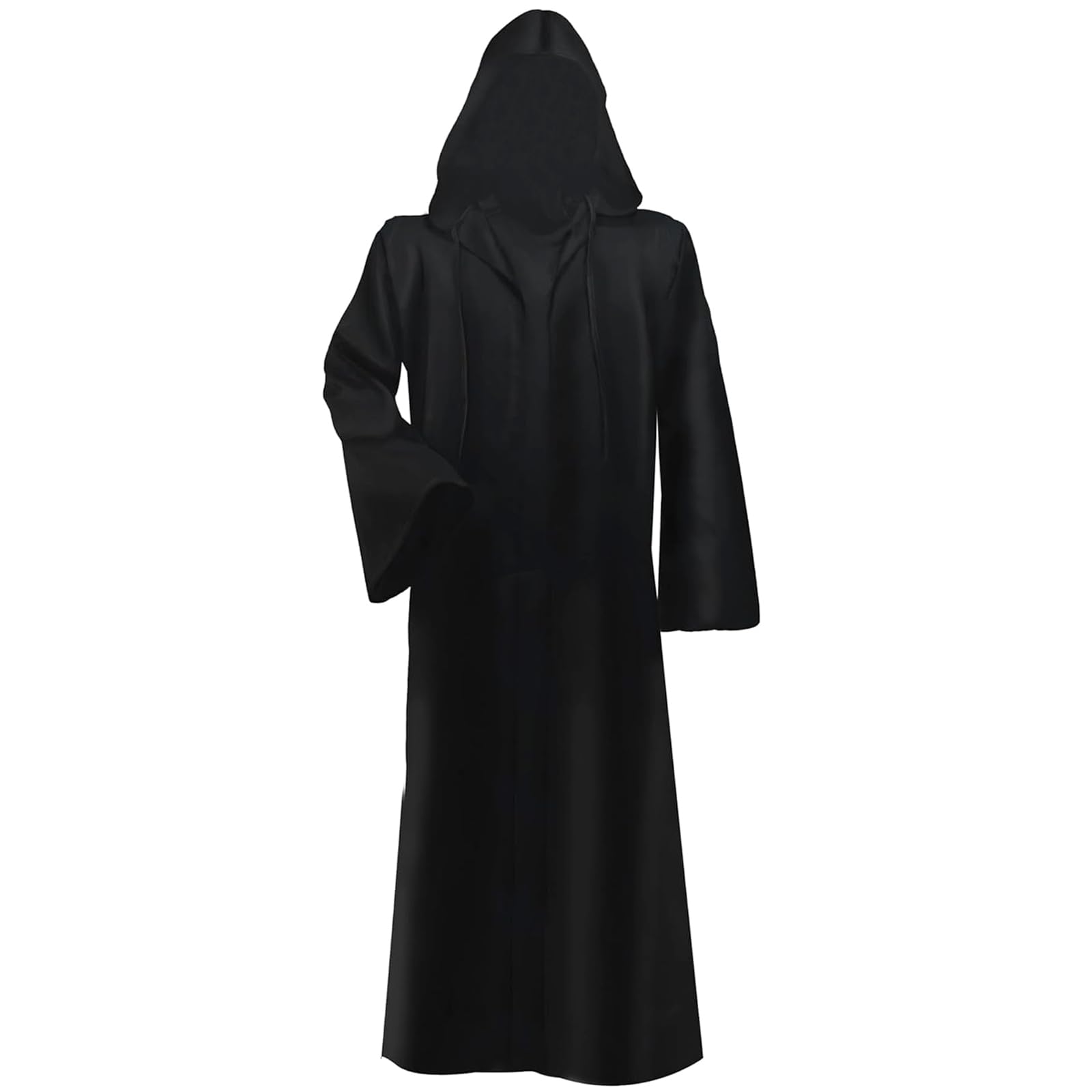 LUKYLUM Adult Hooded Robe Cloak, Black Cape with Sleeves Adult Black Cloak Men Women, Knight Robe Costume Halloween Christmas Carnival Cosplay Party Fancy Dress Uniform Hooded Cape, M