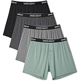 DAVID ARCHY Men’s Underwear Boxer Shorts Rayon Made From Bamboo Breathable Boxers for Men with Soft Stretch Waistband 4 Pack