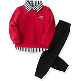 KIDLAGA Toddler Boy Clothes Long Sleeve Sweatshirt Tops and Pants Boys 2-Piece Kids Winter Outfits