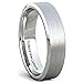 Duke Collections 6mm Classic Brushed Tungsten Ring Classic Mens Wedding BandsBeveled Edge Comfort Fit