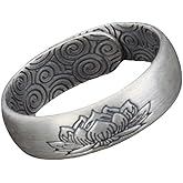 Vintage Silver Lotus Ring - Adjustable Feng Shui Auspicious Clouds Ring for Women Men, Protection Wealth Lucky Amulet Jewelry, Tibetan Buddhist Meditation Rings