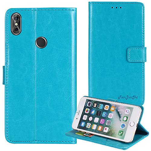 TienJueShi Blue Book Stand Premium Retro Business Flip Leather Protector Phone Case for BLU V0390WW Vivo Go 6 inch Cover Etui Wallet