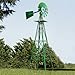 LEGENDARY-YES 8 Feet Ornamental Garden Windmill, Green and Yellow