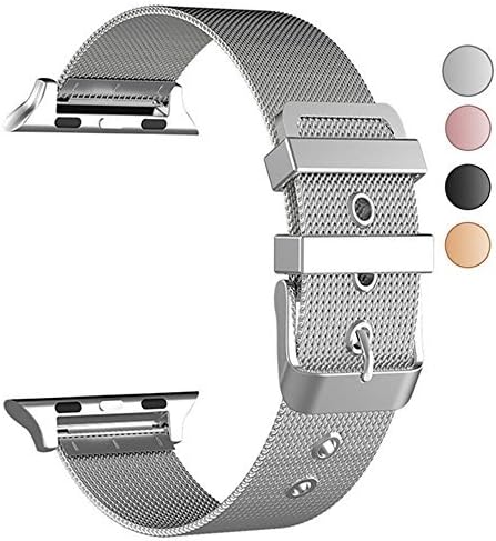 Apple Watch Band, ANIYOH 42MM New Milanese Loop Stainless Steel iWatch Band With Classic Buckle Replacement Strap for Apple Watch Series 3 Series 2 Series 1 Nike + Edition Sport ( 42mm Silver )