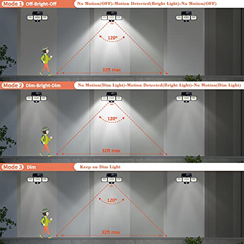 Solar Lights Outdoor 181 LED 1200Lm Solar Flood Lights Outdoor Motion Sensor Lights IP65 Waterproof Solar Security Lights Motion Outdoor for Porch Yard Garage Patio 1-Pack