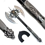 Ace Martial Arts Supply Death's Head Skull Fantasy Battle Axe with Plaque