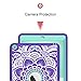iPad 5th/6th Generation Case, Hocase Heavy Duty Shock Absorbent Rubber+Hard Plastic Dual Layer Protective Case w/Mandala Floral Print and Kickstand for iPad 9.7 2018/2017 - Purple/Teal