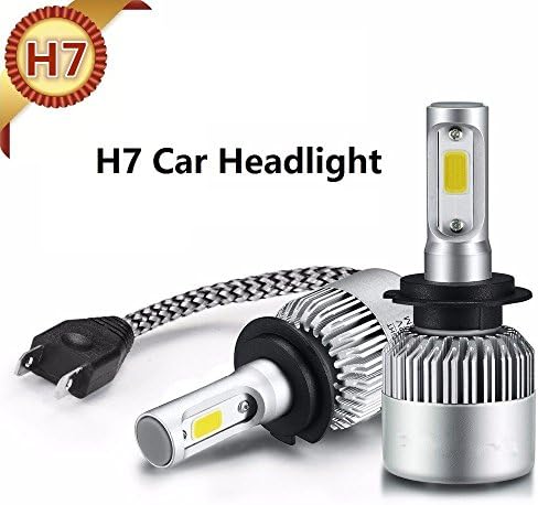 H7 LED Headlight Bulbs 2 Pcs of High Low Beam White COB 72W 8000LM 6500K Auto HeadLamp Car Head light 12V Replace for Halogen HID Vehicle Car Lighting S2 H4 Hi/Lo Beam All-in-One Conversion Kit (H7)