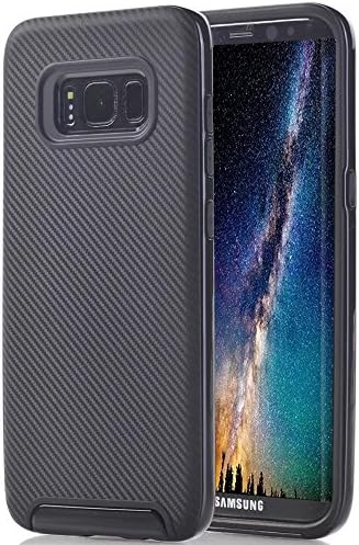 Galaxy S8 Plus Case, Vecr Black Bumper and Anti-Scratch Carbon Fiber Design Back Cover Cases For Samsung Galaxy S8 Plus - 2017 Release (Black)