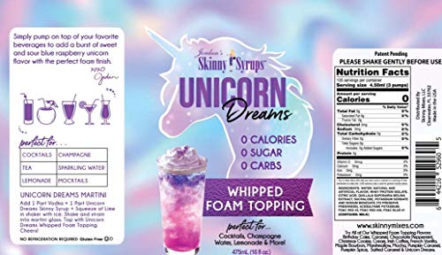 Jordans Skinny Gourmet Syrups Barista Style Whipped Foams (Unicorn)