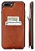 Vaultskin iPhone 7/8 Plus Wallet Case, ETON ARMOUR for iPhone 7/8 Plus (5.5) Slim Minimalist Bumper Case for Cards and Cash, Genuine Leather - Holds up to 10 Cards (iPhone 7/8 Plus, Cognac)