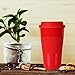 Yilove Coffee Mug With Lid, BPA-free, Ceramic, 16 Ounce-Red