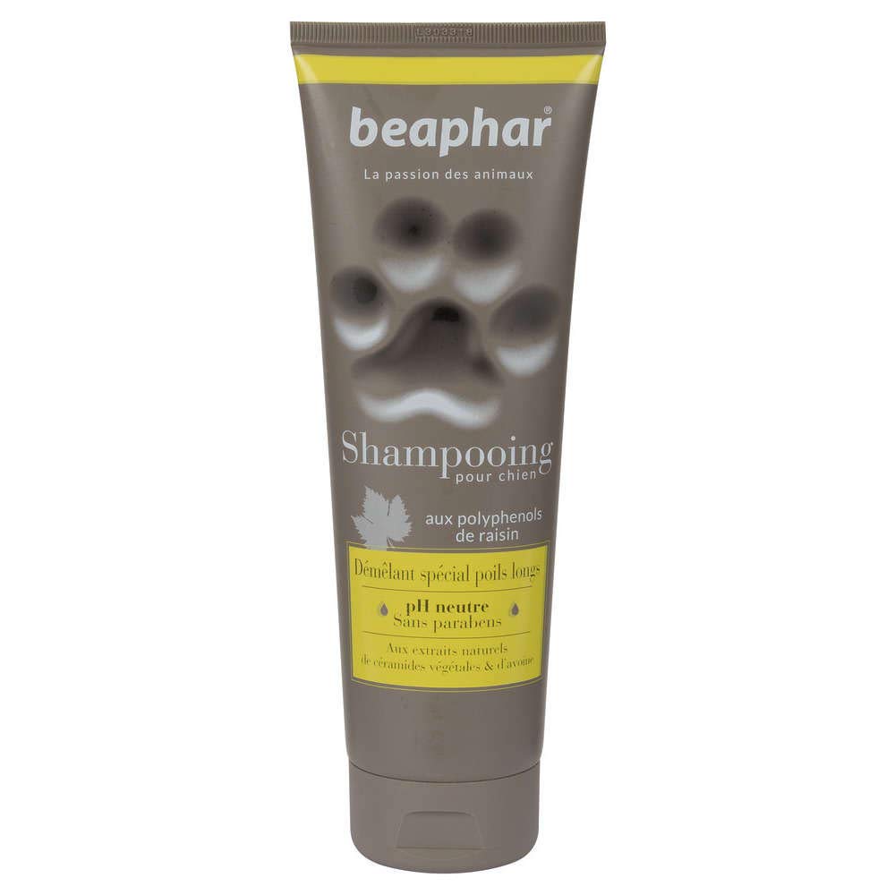 BEAPHAR Premium Detangling Shampoo for Dogs with Long Hair - With Natural Extracts of Vegetable Ceramides & Oats - Detangles & Nourishes - Gloss Coat - pH Neutral & Parabens Free - 250ml