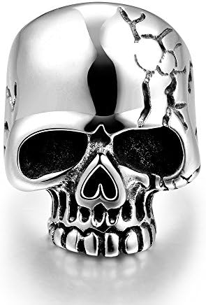 CHENGCAI Men Gothic Stainless Steel Skull Bone Biker Ring (11)