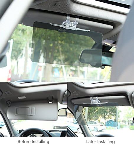 Follicomfy Car Windshield Sun Visor Day & Night Driving Mirror Anti-Glare Sunshade Sunglasses HD Goggles