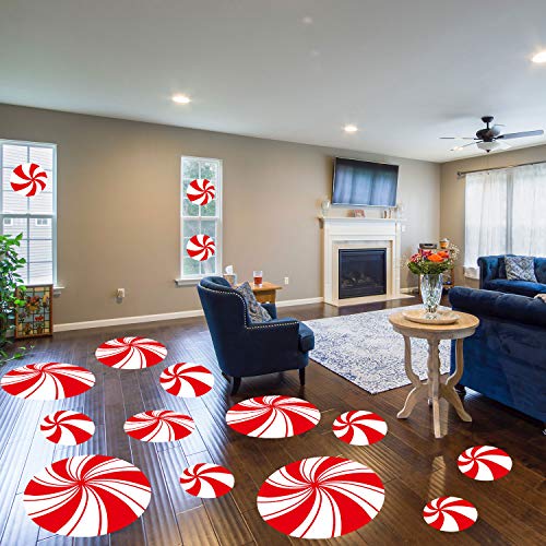 ALLADINBOX Peppermint Floor Window Wall Decals Stickers for Thanksgiving Christmas Valentine's Day Candy Party Decoration 10 Pcs