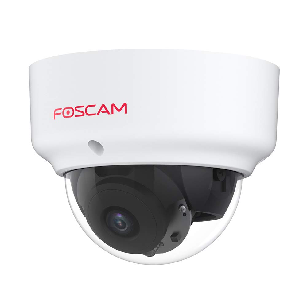 Foscam D2EP Outdoor PoE IP Security Camera, IK10 Vandal-Proof Dome - AI Human Detection, 20M Night Vision, Access 24/7 on App, Works with Alexa and Google