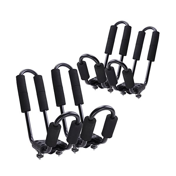 AW-2-Pairs-J-Bar-Kayak-Rack-Canoe-Carrier-Boat-Holder-Top-Mounted-on-Car-Crossbar-Set-of-4-Pcs