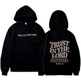 PANOZON TRUST IN THE LORD Hoodie Christian Faith Religious God Tops Man Woman Pullover Sweatshirt Y2K Longsleeve