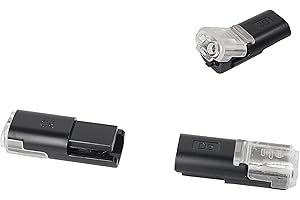 GUETNEU 20Pcs LED Wire Connectors, 2 Pin Universal Compact Wire Terminals, No Wire-Stripping Required, Quick Splice Pluggable Low Voltage Wire Wiring Connector