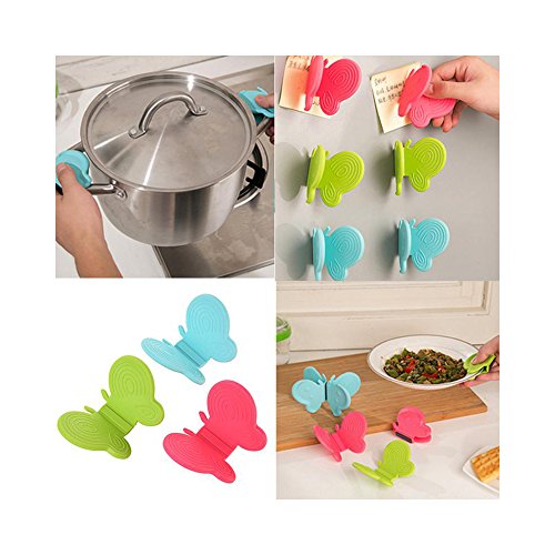 Butterfly Shaped Silicone Pot Holders, [2 Pieces] Silicone Anti-scald Kitchen Pot Holders - Perfect for Hot Plates or Pots! [Random Colors] - Thumbnail 3