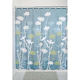 InterDesign Daizy Shower Curtain, Blue and Sage, 72 x 72-Inch
