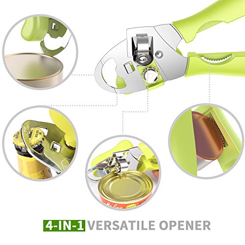 MATTAY Manual Food-Safe Stainless Steel and Durable Smooth Edge,Heavy Duty Ergonomically Designed Handle,Best Can Openers, Green