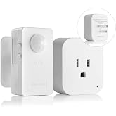 RAYZEEK Wireless Motion Sensor Plug Kits,No-Wire Mini PIR Sensor Switch Control Plug to Auto Turn On/Off Electrical Devices,10A/1100W for Christmas Lights,Fans,Household Appliances