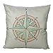 All Smiles Decorative Feathers Throw Rustic Pillow Covers Case Cushion Home Decor 18 X 18 Set of 4 Cotton Linen for Deer Couch Sofa Bed Room Farmhouse Antlers Navigation Compass