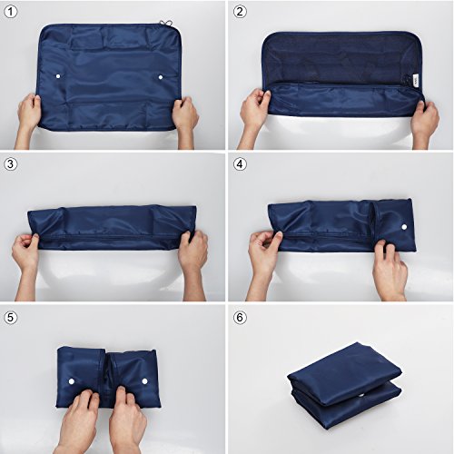 Swify Packing Cubes Set 7 for Travel Luggage Organizer with Toiletry Bag & Shoes Bags, Heavy Duty Compression Packing Pouches (Navy Blue)