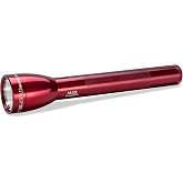 MagLite ML50L 3-Cell C LED Flashlight, Adjustable Beam, High &amp; Low Modes, Water-Resistant - Red