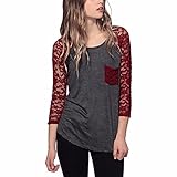 Clearance Sale! Autumn Lace Blouse,Canserin Women Lace Splice T-Shirt Three-Quarter Sleeve Shirt Tops Size US 4-10