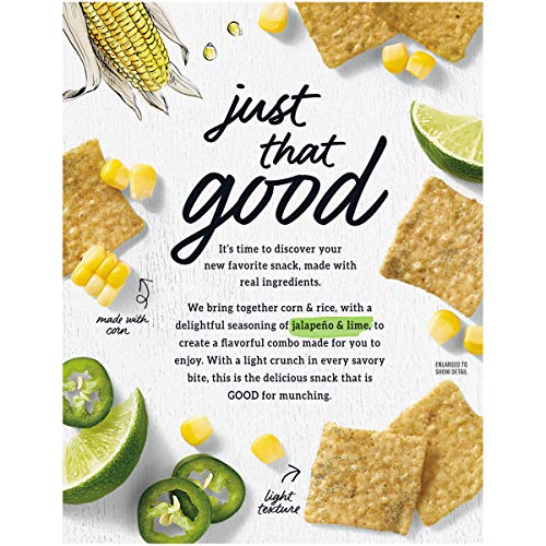 GOOD THINS JALAPEÑO & LIME CORN & RICE SNACKS GLUTEN FREE CRACKERS, 3.5 OZ