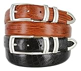 Harbor Men's Italian Genuine Calfskin Leather Designer Dress Belt