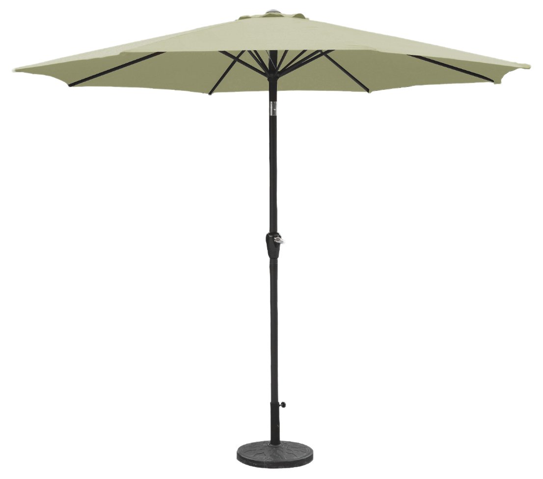 GardenKraft 14630 2.7M 6 Rib Crank And Tilt Parasol Beige Amazon.co