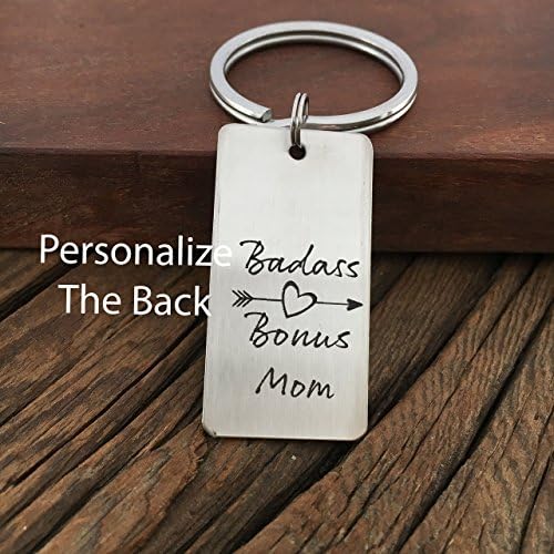 Badass Bonus Mom Keychain Gift From Kids Happy Mother's Day Kaychain Gift For Step Mom Keychain Gift Idea For Mother's Day For The Bonus Mom