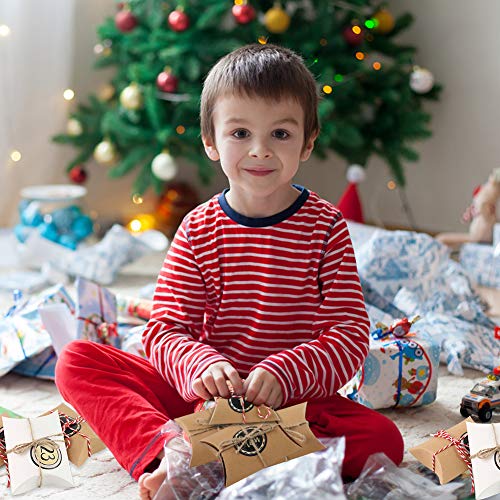 VGOODALL Adventskalender zum befüllen, 24 Adventskalender Kraftpapier Tüten mit 24 Zahlenaufklebern Weihnachts-Geschenktüten Kissenschachtel für Weihnachtsdeko zum DIY zum Basteln