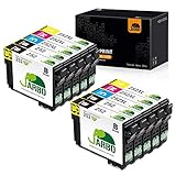 JARBO Remanufactured Ink Cartridge Replacement for Epson 252XL 252 XL T252 T252XL to use with Workforce WF-3640 WF-3620 WF-7110 WF-7710 WF-7720 Printer (4BK, 2C, 2M, 2Y) 10 Packs