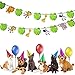 Jiahai 19pcs Jungle Animals Leaves Banner Home Decoration for Woodland Garland Forest Theme Birthday Festival Party