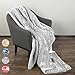 Grey Sherpa Throw Blanket, Super Soft Warm Fuzzy Comfy Snowflake Blankets, Reversible Fluffy Throws, Holiday Theme Blanket (50X60 inches)